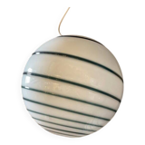Murano Style Glass Pendant Swirling Green and White