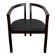 Armchair with armrests in rosewood and faux leather, Denmark, 1960.