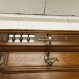 Napoleon III wardrobe in walnut, late 19th century, 3 mirrors, marble.