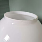 Space Age table lamp in white opaline and chrome metal, 1970