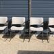 4 DAVID ROWLAND armchairs in mottled white