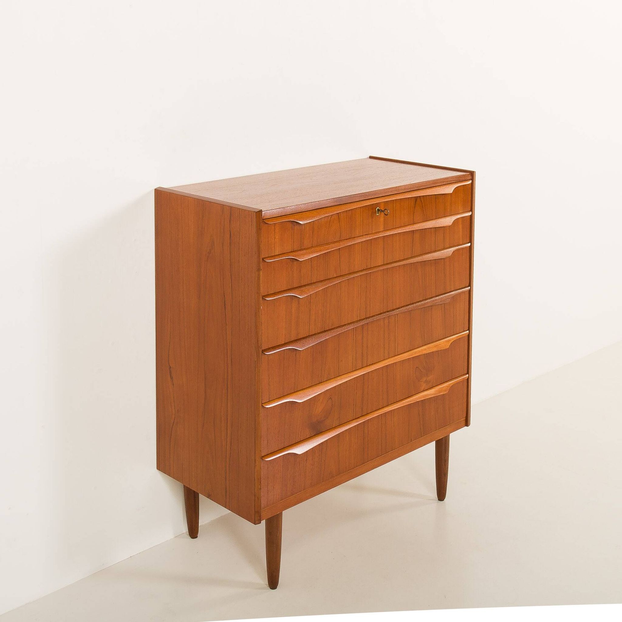 Danish mid-century teak chest of drawers by Genega Mobler, 1960s