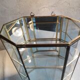 Vitrine verre et laiton pour objets de collection