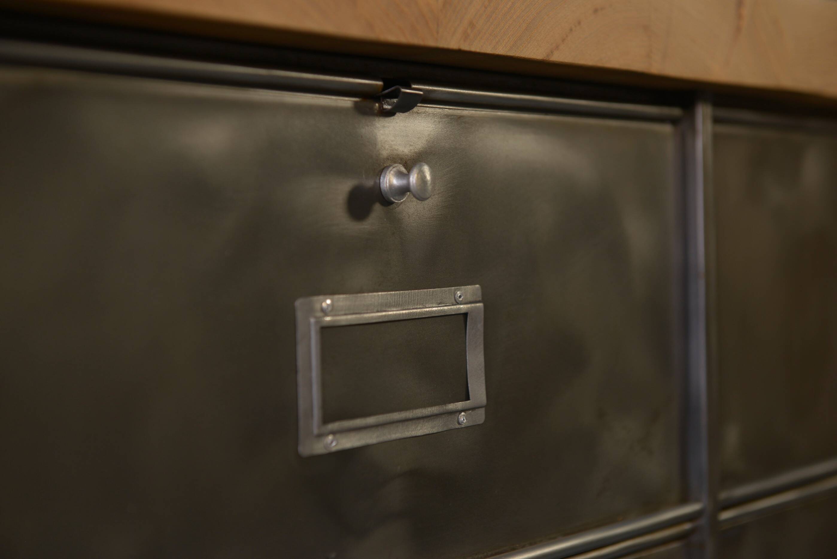 Ronéo 2-column, 8-flap cabinet, French work, circa 1950