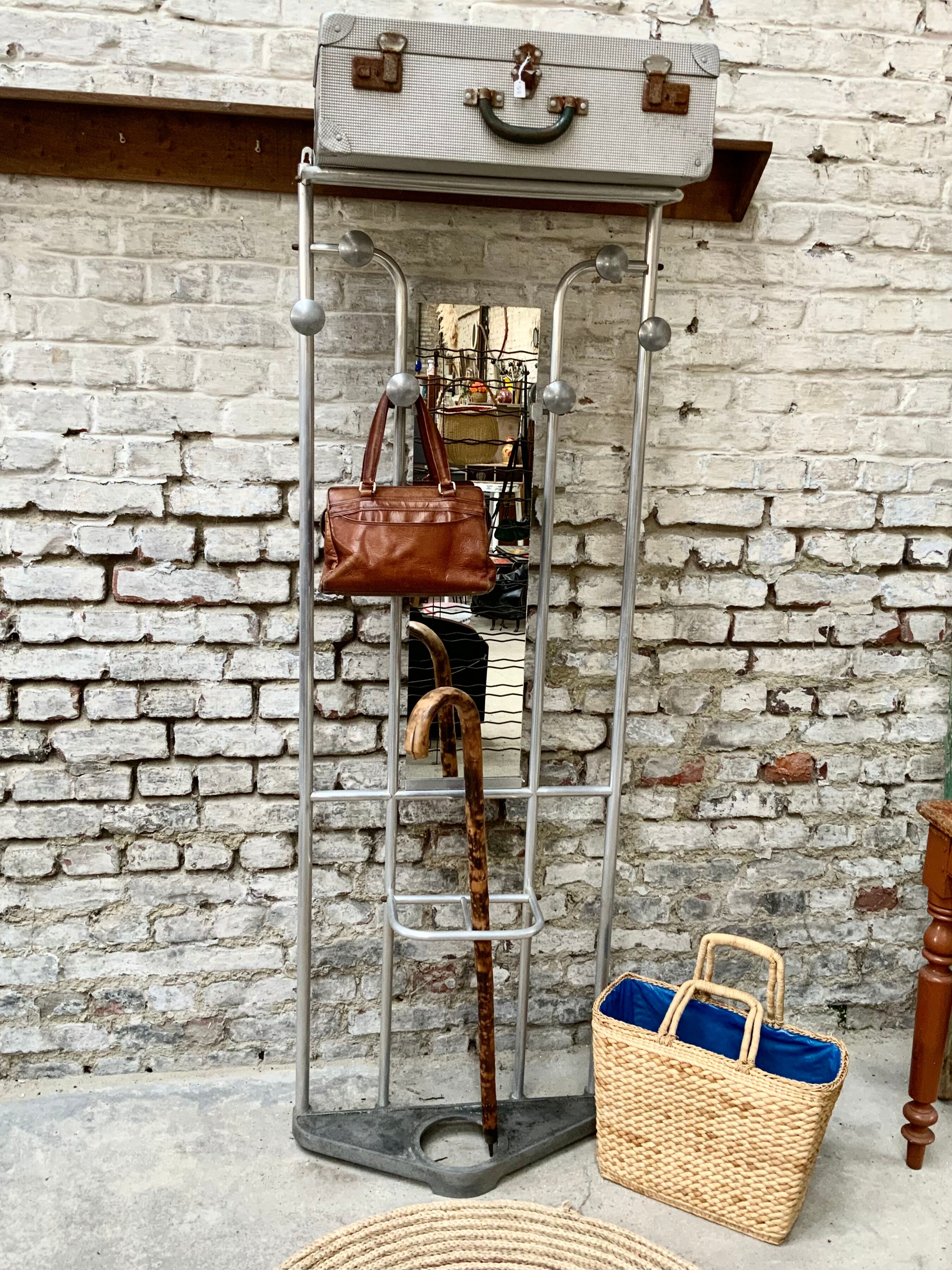 Cloakroom with aluminum coats