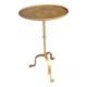 Minimalist brutalist gold metal pedestal table