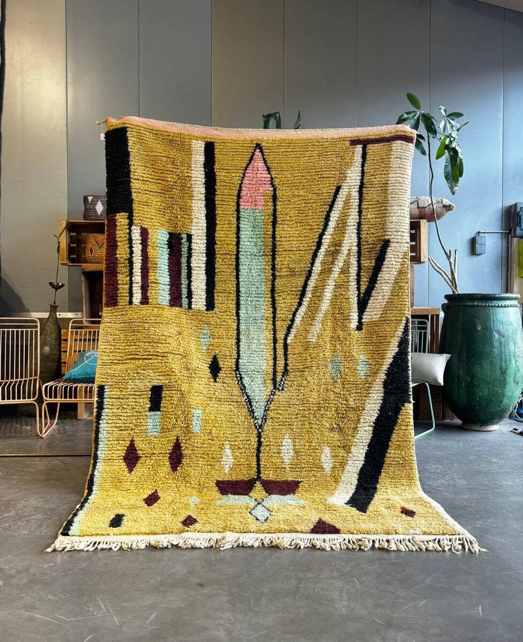 Tapis berbère marocain boujad  moderne en laine