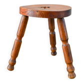 Wooden tripod stool with star, Brutalist, Popular Style, 1950