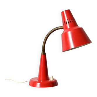 Gemi red Scandinavian table lamp, 1960s