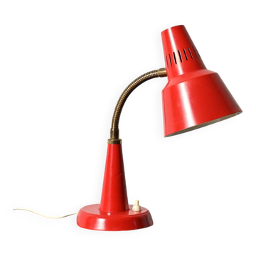 Gemi red Scandinavian table lamp, 1960s