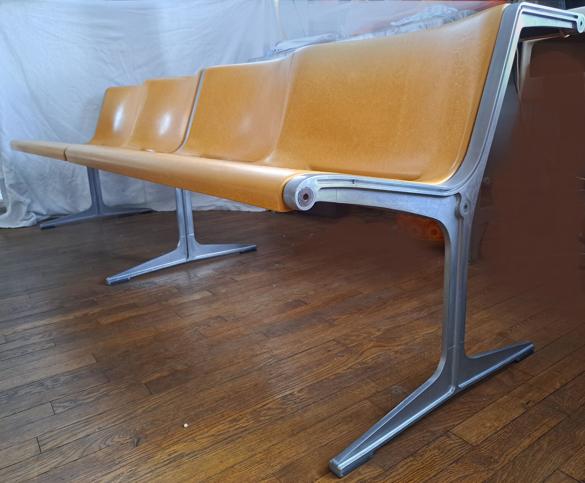 Friso Kramer 4-seater bench for Wilkhahan 60-70's