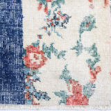Blue floral vintage runner rug 275x74cm