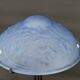 Lampe en fer forgé et abat-jour en verre bleu aux clématites, France, Art Déco, circa 1920