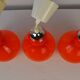 Vintage orange opaline hagning lamps from the 70s