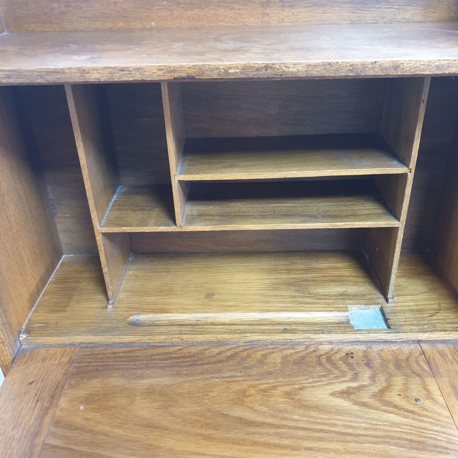 60s oak wall secretary