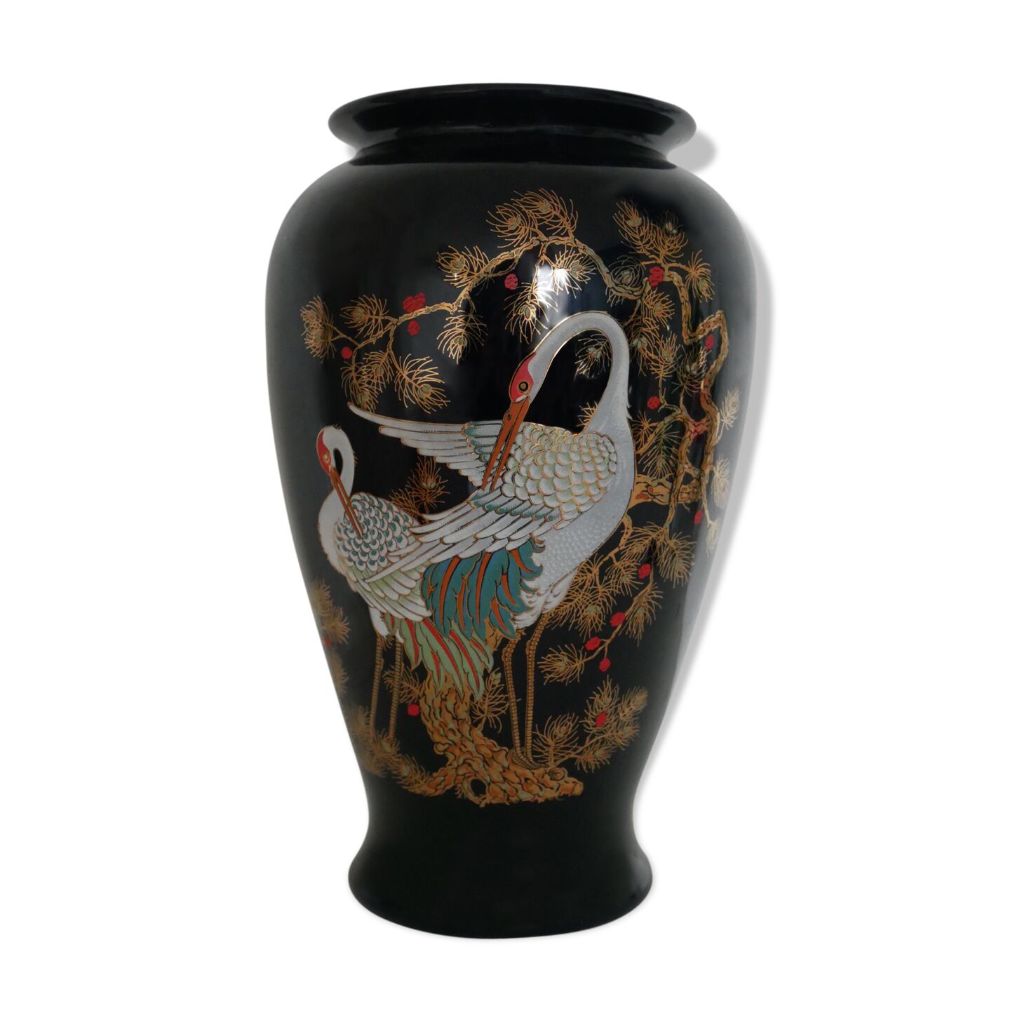 Heron decor vase