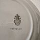 Set of 12 white, mint and gold flat plates, Mosèle de Lunéville