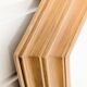 Miroir vintage octogonal en bois massif, style Mid-Century