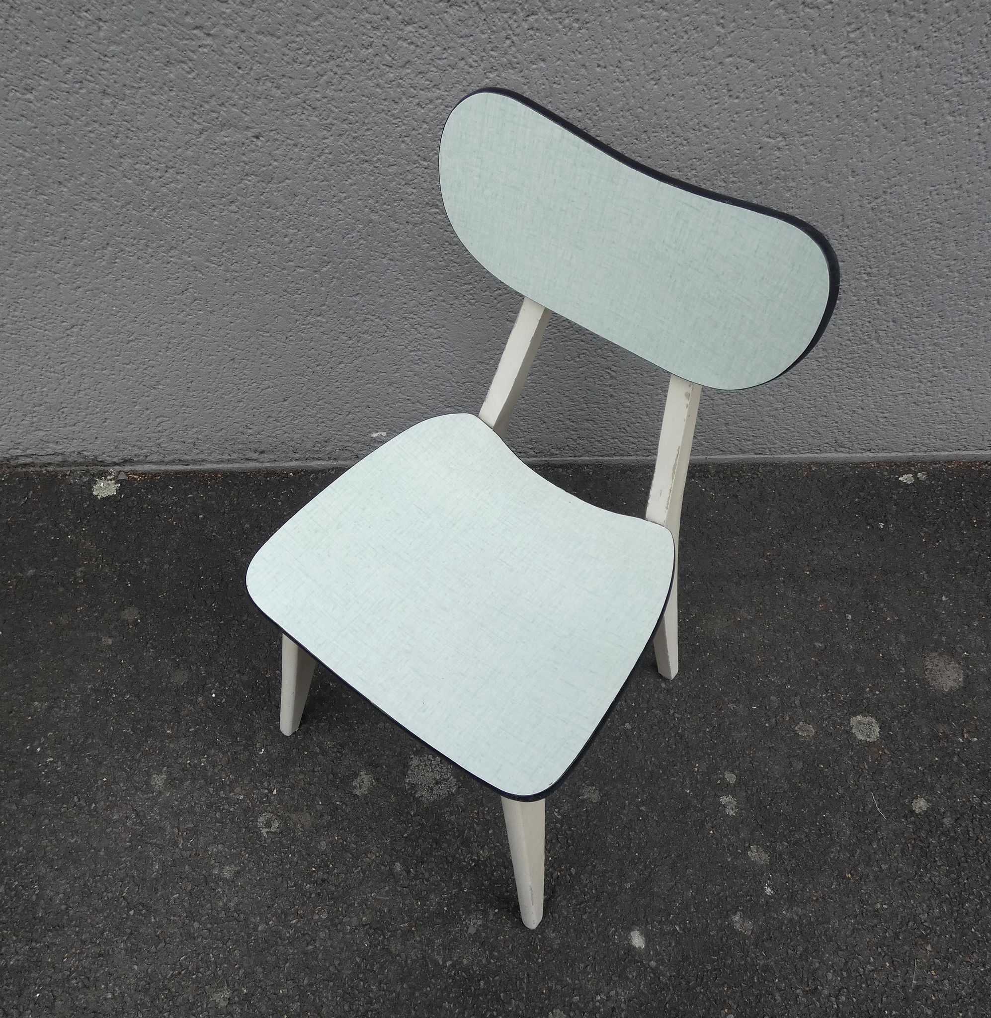 2 chairs in water green formica
