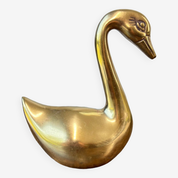 Vintage brass swan