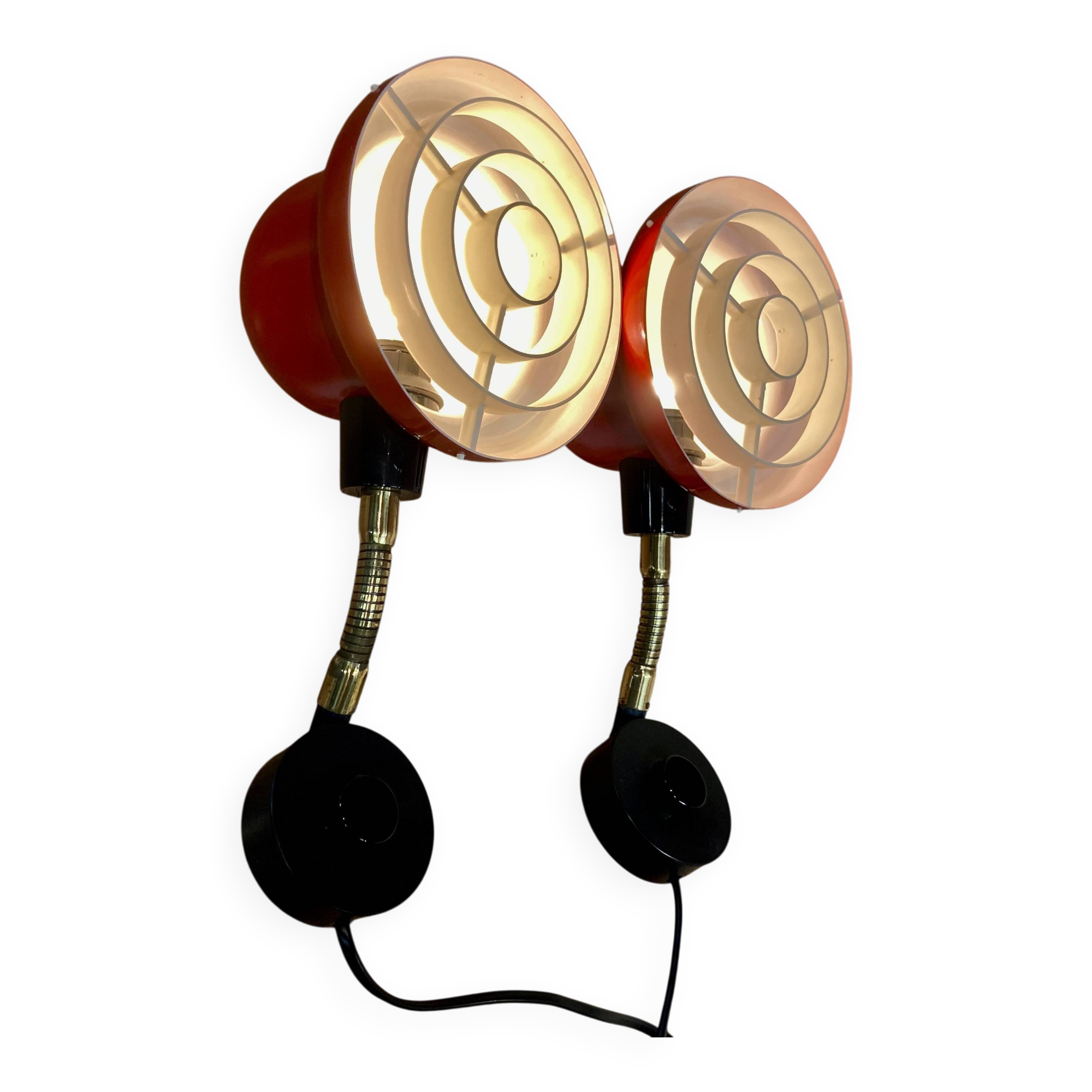 Pair of modular wall lights Scandinavian design 1950.