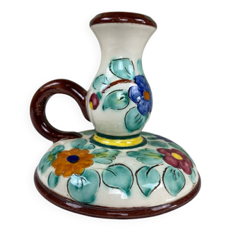 Decorated ceramic candle holder