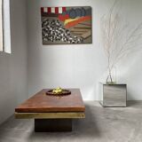 Abstract construction site work canvas