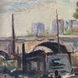 Oil on panel signed and dated 1948