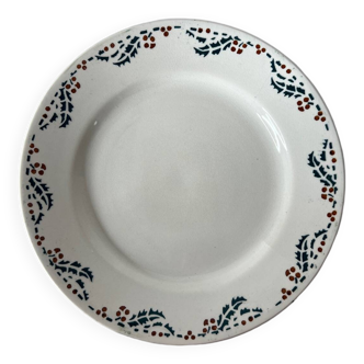 Assiette plate « Houx » luneville