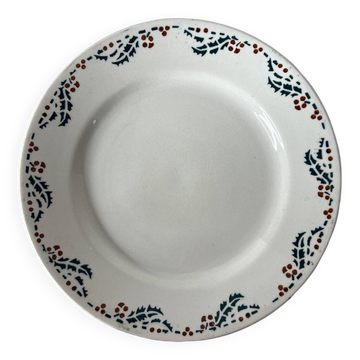 Assiette plate « Houx » luneville