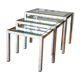 Set of three nesting coffee tables, gilt brass with beveled glass tops, 1980