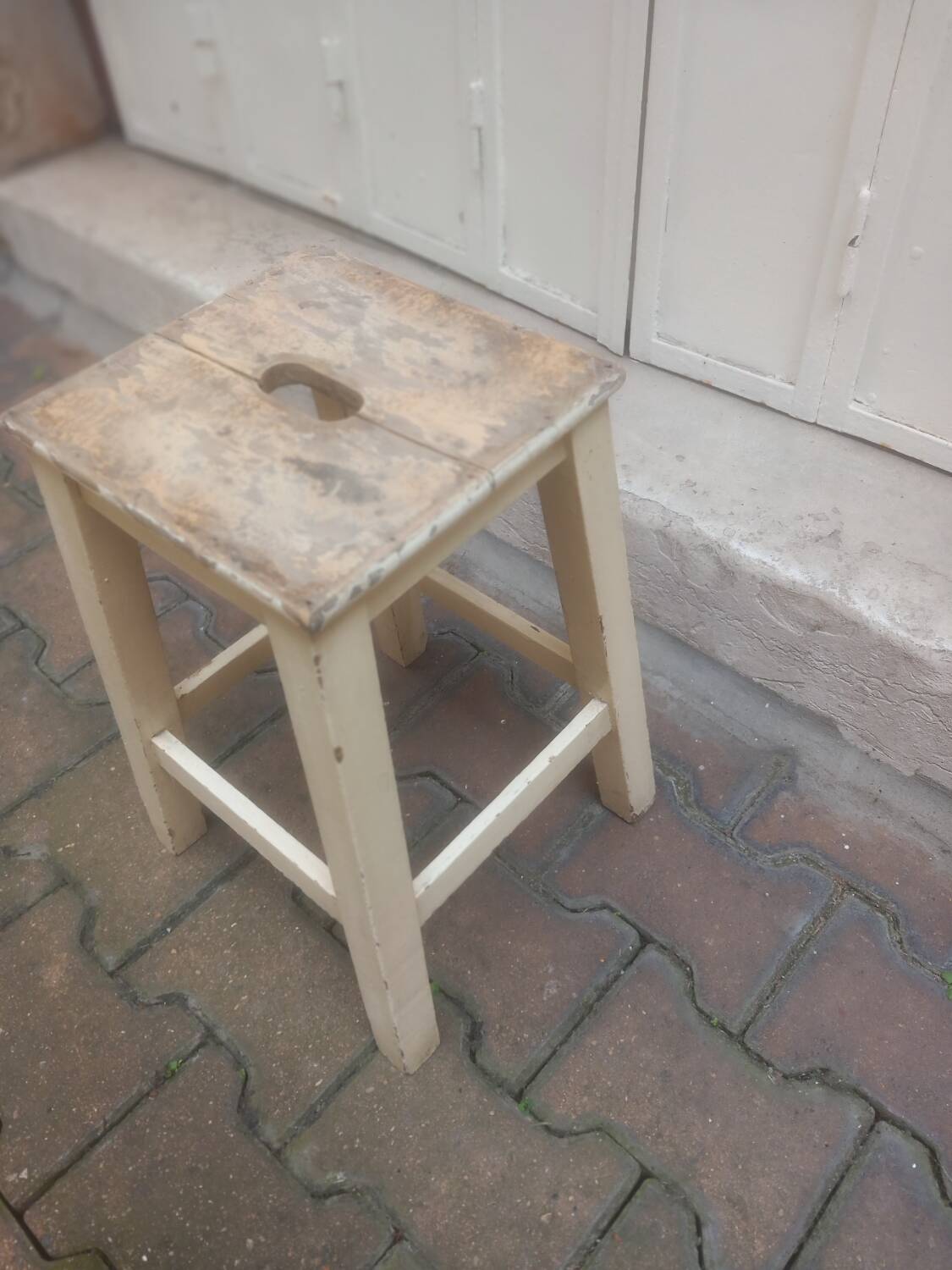 Vintage wooden workshop stool