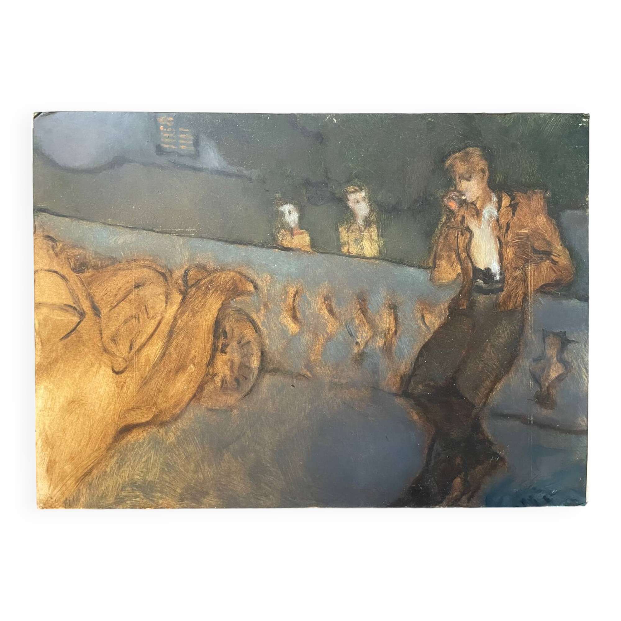 Painting of a person smoking 20th century