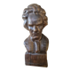Buste de Beethoven sculpté en bois - statue vintage