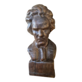 Wooden bust of Beethoven - vintage statue