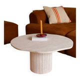 Table basse en travertin forme organique