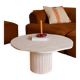 Organic shape travertine coffee table