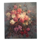 Large bouquet of roses, oil on wood panel, signed