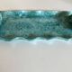 Wavy turquoise glazed earthenware plate 1960 Provence