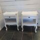 Pair of white patinated Louis XV style bedside tables