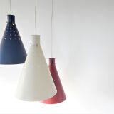 Rare set of 3 conical pendant lamps by Alf Svensson for Bergboms, Sweden 1950's, 2 available