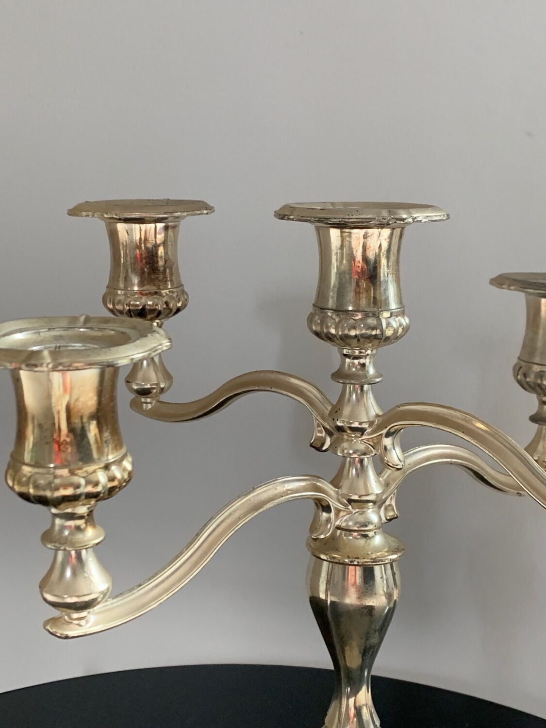 Silver metal candlestick