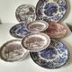 8 old pieces with English decoration – Mismatched collection