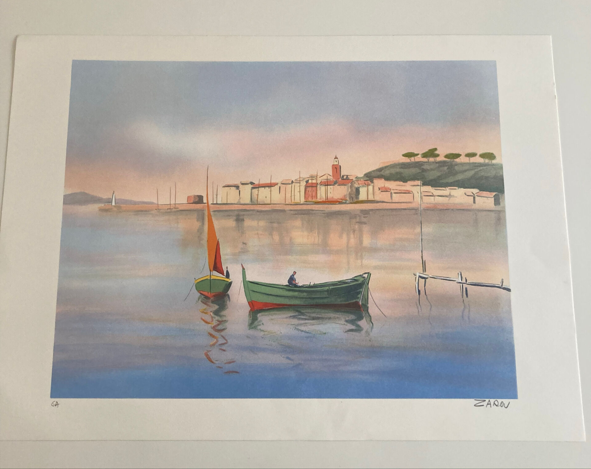 Lithographie signée de l’artiste francais provençal  victor zarou