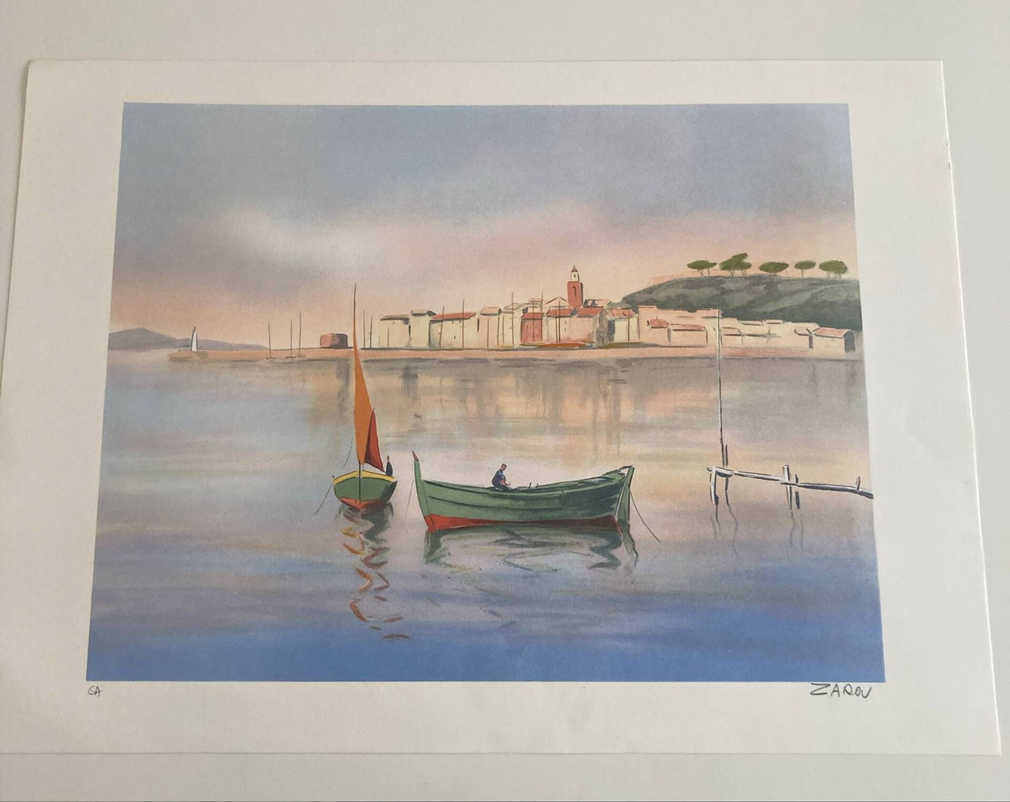 Signed lithograph by the Provençal French artist Victor Zarou.