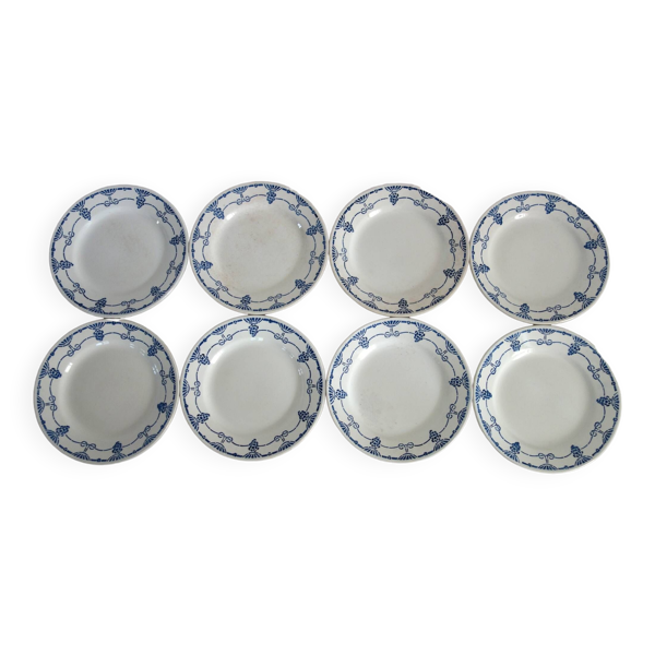 8 assiettes plates avec plat Nouvelles Galeries modèle Louvois vintage