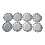 8 dinner plates with vintage Louvois model Nouvelles Galeries dish