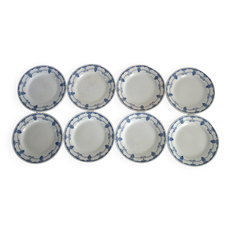 8 assiettes plates avec plat Nouvelles Galeries modèle Louvois vintage