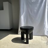 Monoxyl sofa end in black mango tree tripod half-sphere tray h:45 d:44