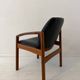 Mid-century modern chair in teak and black leather, Germany, 1960s